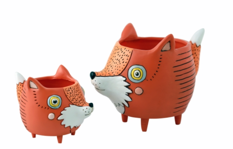 Adorable Orange BABY FOX Planter Pot by Allen Designs 